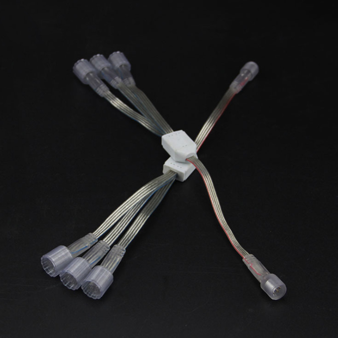 4PIN 1to3 Transparent Waterproof Male And Female Plug Connector 4PIN 1to3 Transparent Waterproof Male And Female Plug Connector